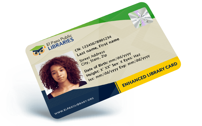 Photo of example enhanced library card